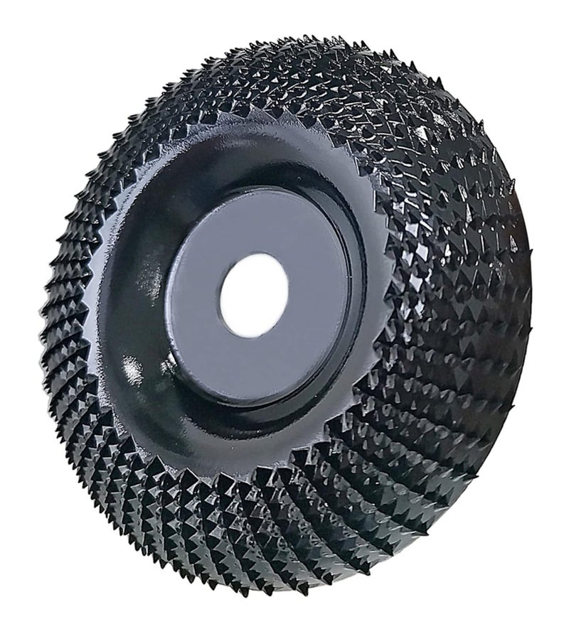 lumfork Wood Carving Disc Grinder Wheel Disc 4 Inch Wood Shaping Wheel Wood Grinding Shaping Disc for Angle Grinders with 5/8” Arbor - Image 1